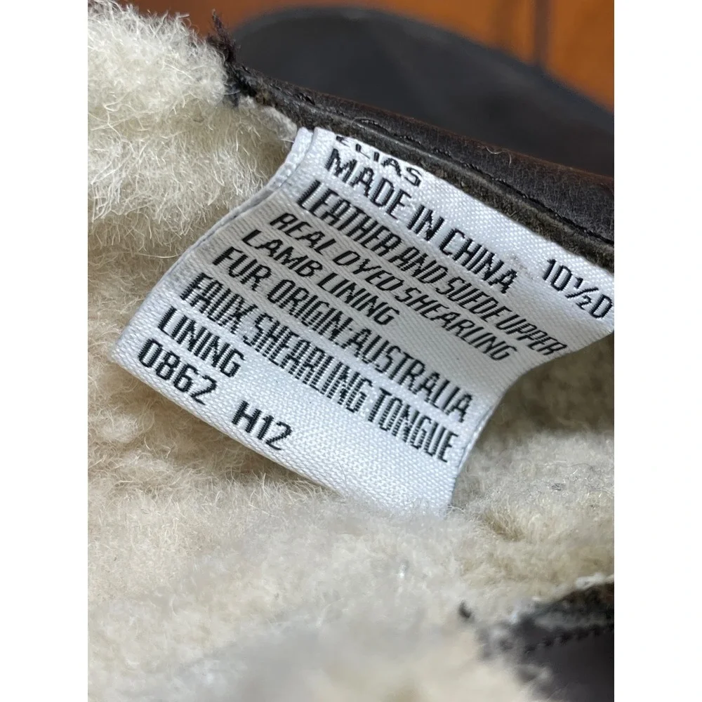 Polo Ralph Lauren Elias Brown Leather Shearling Quilted Boots Men's 10.5 D
